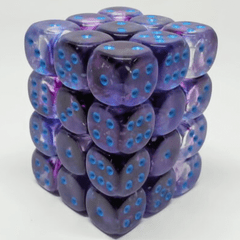 CHESSEX - 12MM D6 DICE BLOCK - 36 DICE - NEBULA - NOCTURNAL/BLUE